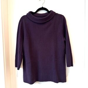 Talbots Women's Plus Size Sweater Plum Relaxed‎ Mock Neck Cozy Casual